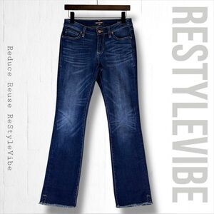 DEAR JOHN Women’s Size 26 Denim Jeans Cropped Straight Fit Playback Cuffed